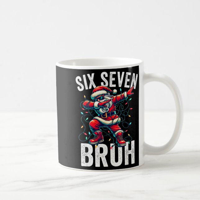 Bruh 67 Six Seven Santa Dabbing Christmas Meme Boy Kaffeetasse (Rechts)