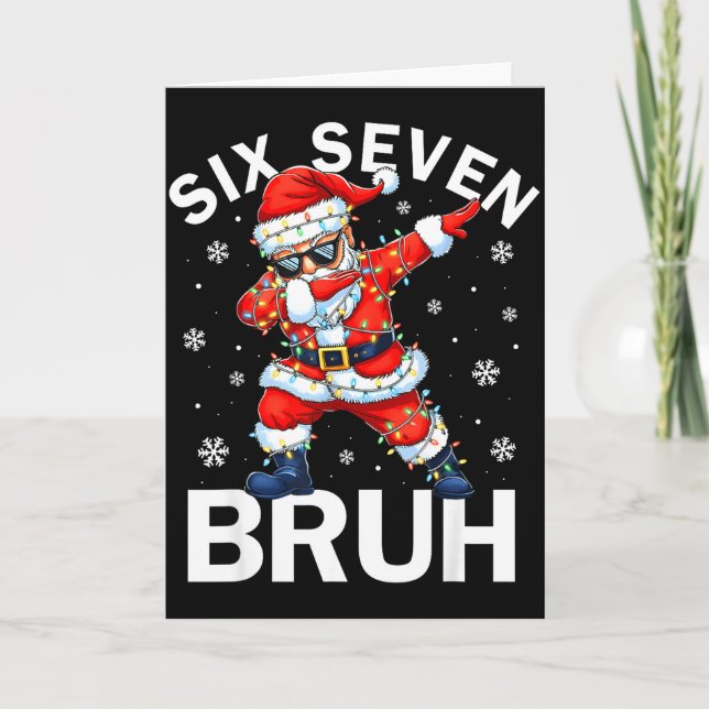 Bruh 67 Six Seven Santa Dabbing Christmas Meme Boy Karte (Vorderseite)