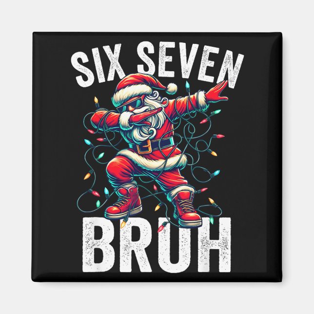 Bruh 67 Six Seven Santa Dabbing Christmas Meme Boy Magnet (Vorne)