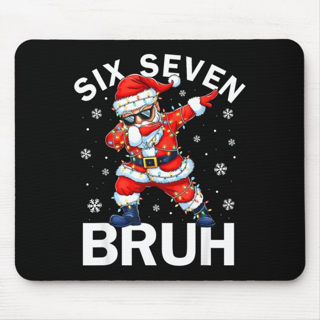 Bruh 67 Six Seven Santa Dabbing Christmas Meme Boy Mousepad (Vorne)