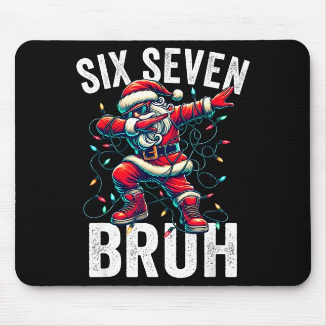 Bruh 67 Six Seven Santa Dabbing Christmas Meme Boy Mousepad (Vorne)