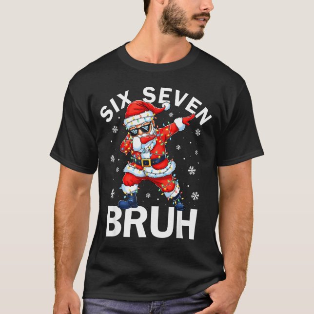 Bruh 67 Six Seven Santa Dabbing Christmas Meme Boy T-Shirt (Vorderseite)