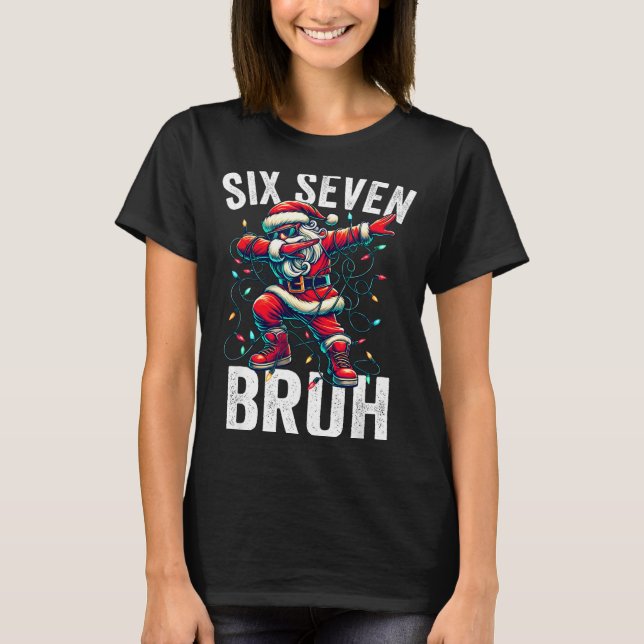 Bruh 67 Six Seven Santa Dabbing Christmas Meme Boy T-Shirt (Vorderseite)