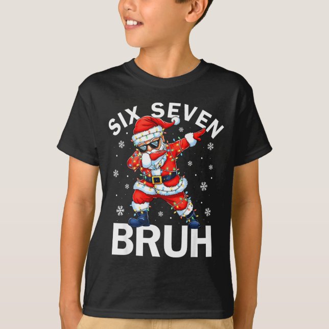Bruh 67 Six Seven Santa Dabbing Christmas Meme Boy T-Shirt (Vorderseite)