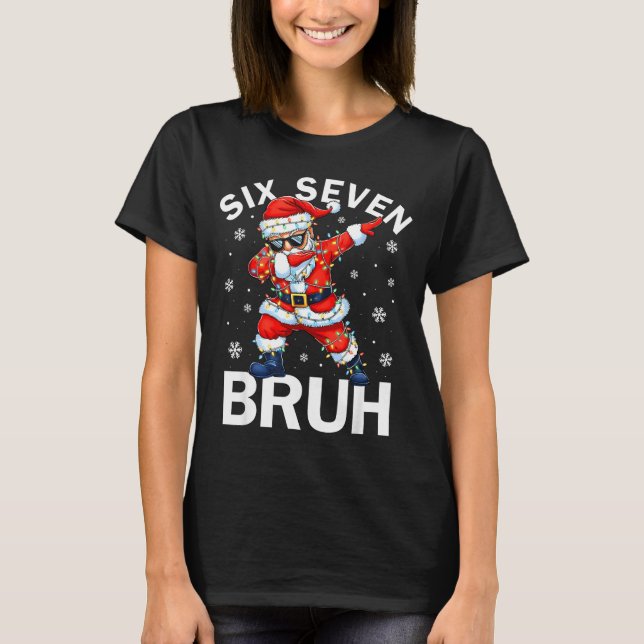 Bruh 67 Six Seven Santa Dabbing Christmas Meme Boy T-Shirt (Vorderseite)