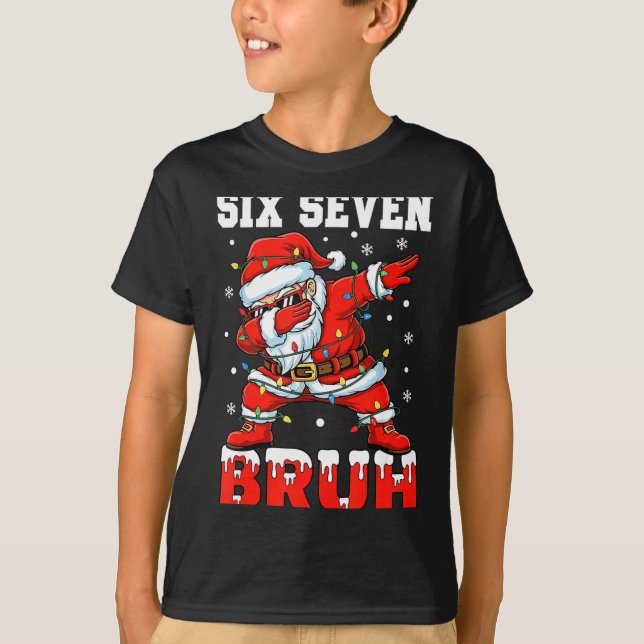 Bruh 67 Six Seven Santa Dabbing Christmas Men Boys T-Shirt (Vorderseite)