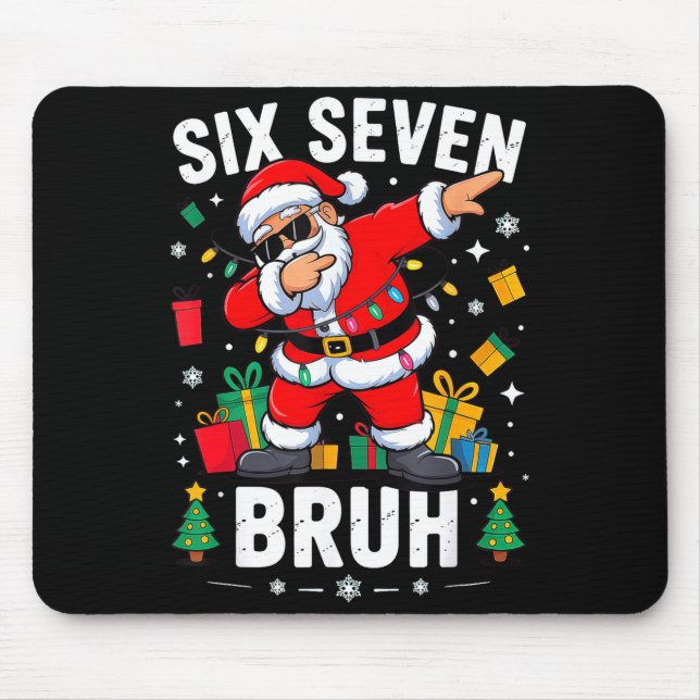 Bruh 67 Six Seven Santa Dabbing Christmas  Mousepad (Vorne)