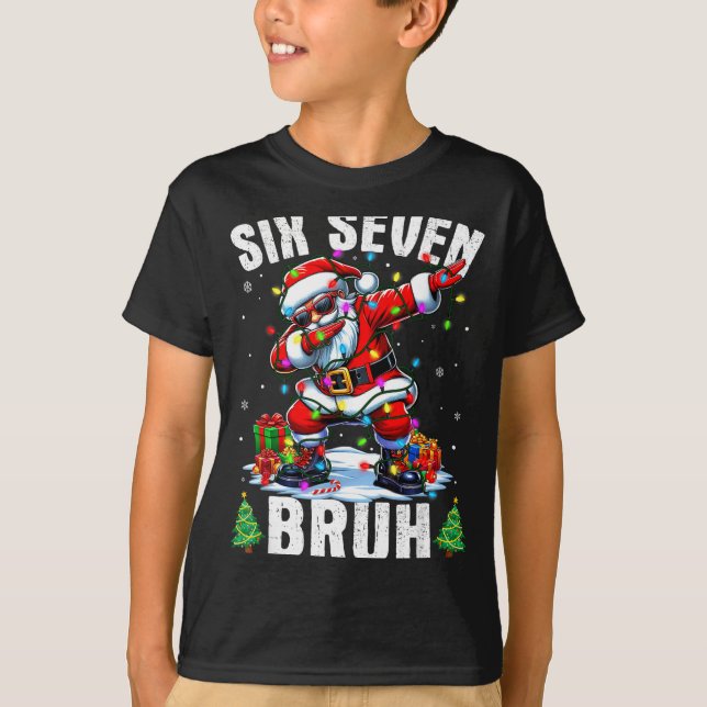 Bruh 67 Six Seven Santa Dabbing Christmas Shirts B (Vorderseite)