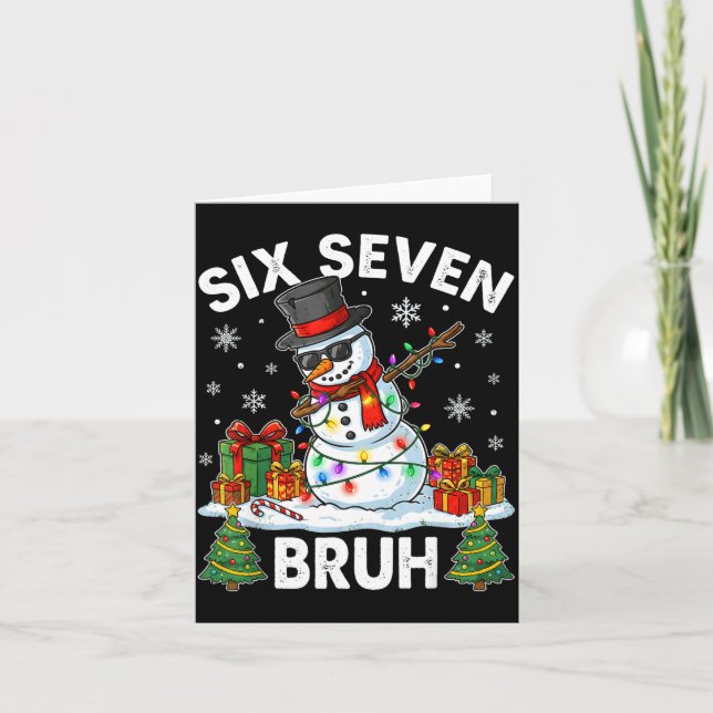 Bruh 67 Six Seven Snowman Dabbing Christmas 6 7 Bo Karte (Vorderseite)