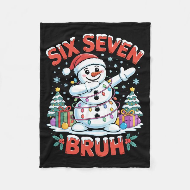 Bruh 67 Six Seven Snowman Dabbing Christmas Shirts Fleecedecke (Vorderseite)