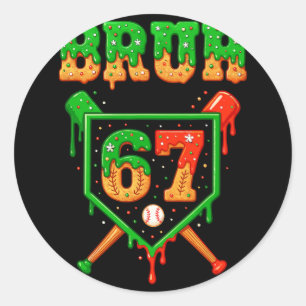 Bruh 67 Verkaufe Weihnachtslebkuchen-Drip Nummer 6 Runder Aufkleber