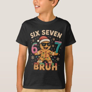 Bruh 67 Weihnachten Six Seven Lebkuchenmann Jungen T-Shirt