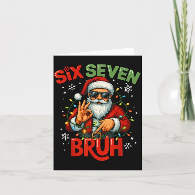 Bruh 6 7 Christmas 67 Santa Six Seven Christmas Bo Karte (Vorderseite)