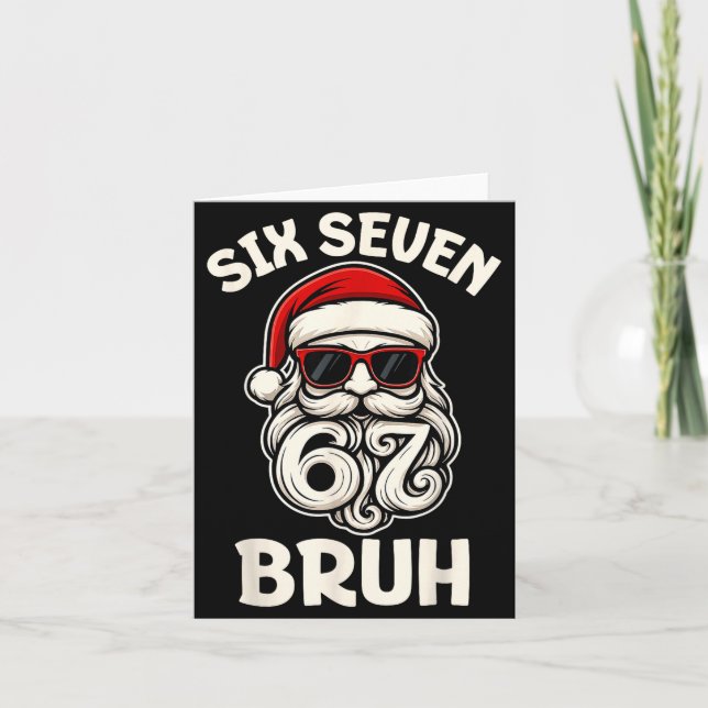 Bruh 6 7 Christmas 67 Santa Six Seven Christmas Bo Karte (Vorderseite)