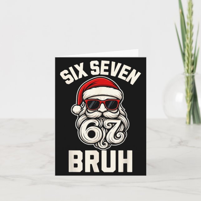 Bruh 6 7 Christmas 67 Santa Six Seven Christmas Bo Karte (Vorderseite)