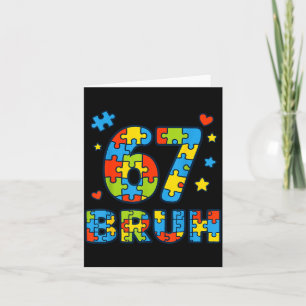 Bruh 6 7 Lustig Sechs Sieben Autismus-Bewusstsein Karte