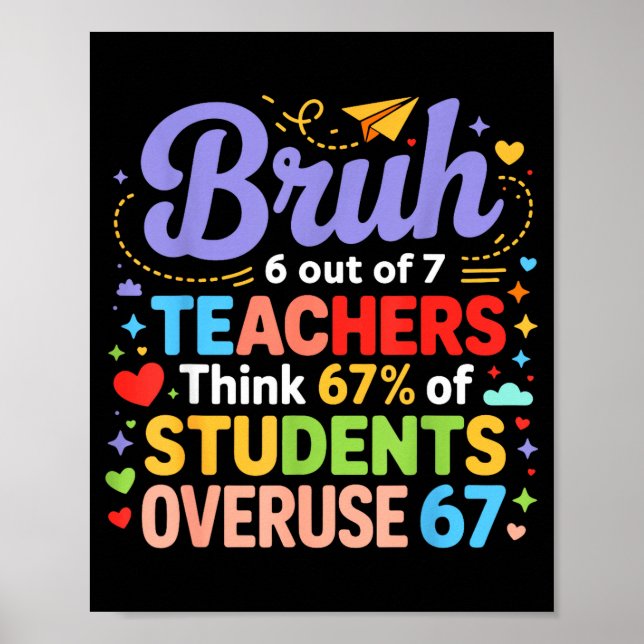 Bruh 6 Out Of 7 Teachers Think 67% Of Students Ove Poster (Vorne)