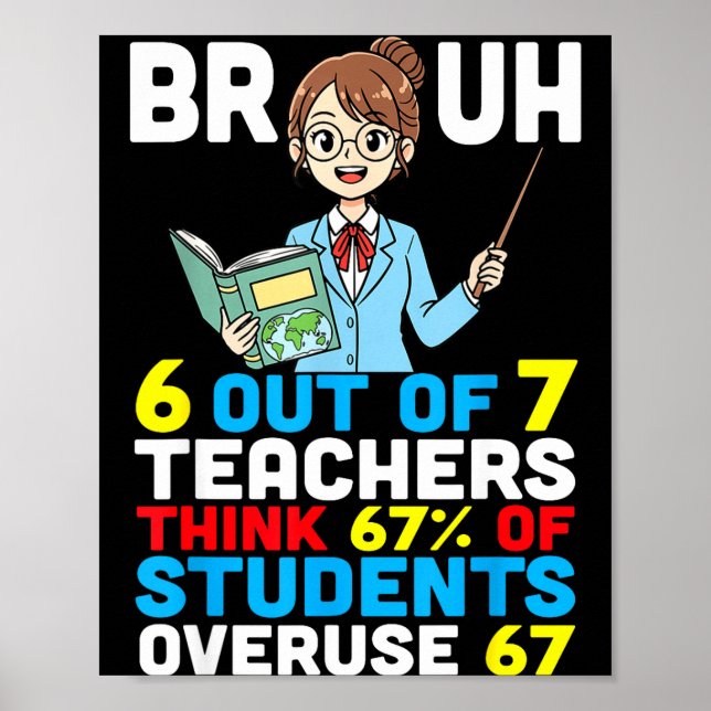 Bruh 6 Out Of 7 Teachers Think 67 Percent Students Poster (Vorne)