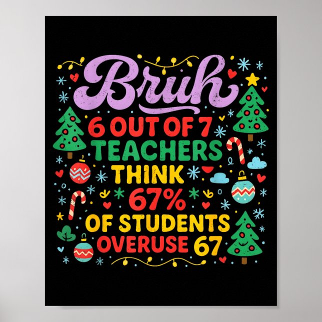 Bruh 6 von 7 Lehrern 67 Prozent Schüler Meme  Poster (Vorne)