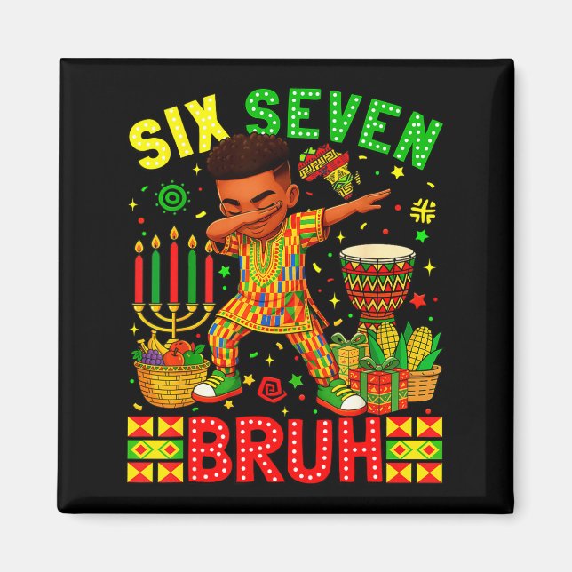 Bruh American Black History 67 Seven African Dabbi Magnet (Vorne)