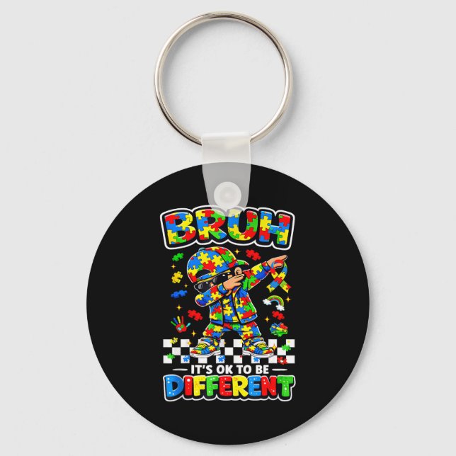 Bruh, anders zu sein, Puzzle Autismus-Bewusstsein  Schlüsselanhänger (Vorderseite)