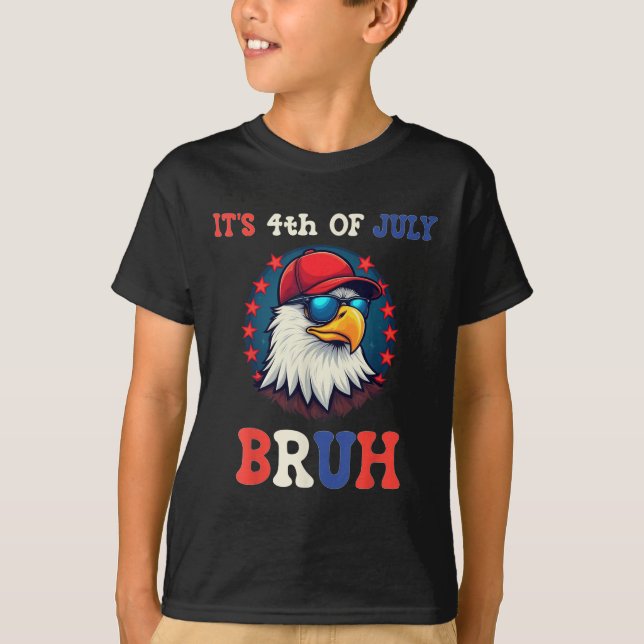 Bruh Bald Eagle Patriotic American, 4. Juli T-Shirt (Vorderseite)