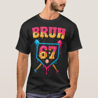 Bruh Baseball Eiscreme-Tropf Nummer 67 Spieler 67. T-Shirt