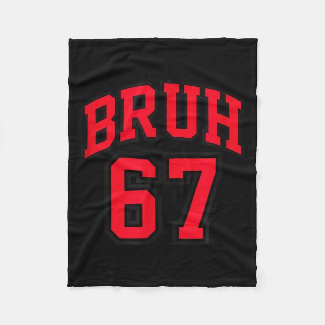 Bruh Basketball Style Number 67 Srt Bro Slang Meme Fleecedecke (Vorderseite)
