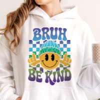 Bruh Be Kind Happy Face Beanie Blau Grün