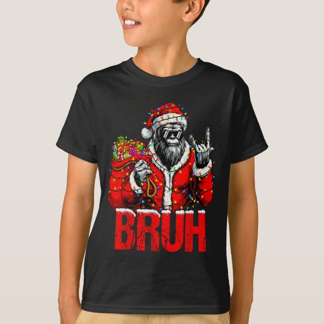 Bruh Bigfoot Christmas Funny Sasquatch Xmas For Me T-Shirt (Vorderseite)