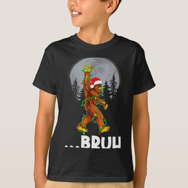 Bruh Bigfoot Christmas Shirt Christmas Tree Xmas S (Vorderseite)