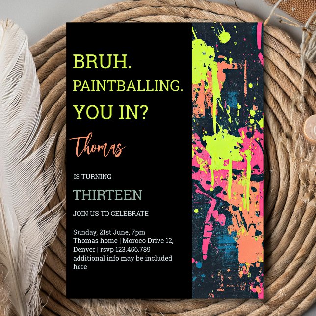 Bruh, bist du da? Paintball-Geburtstag? Einladung (Von Creator hochgeladen)