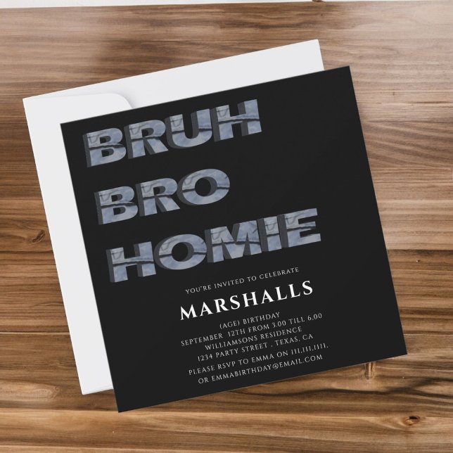 bruh bro homie 3D typografie Einladung (Von Creator hochgeladen)