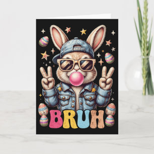 Bruh Bunny bläst Kaugummi Frohen Ostertag Junge Karte