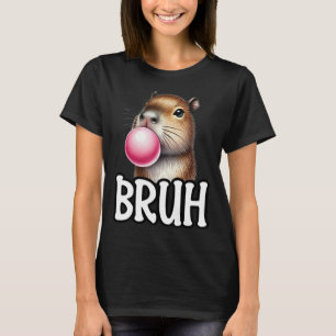 Bruh Capybara Blowblegum Funny Animal Meme T-Shirt