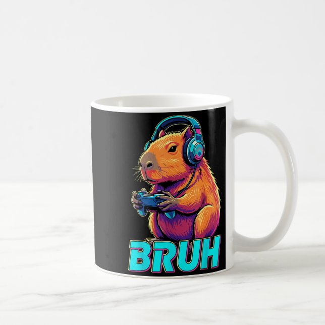 Bruh Capybara Funny Video Games Capybaras  Kaffeetasse (Rechts)