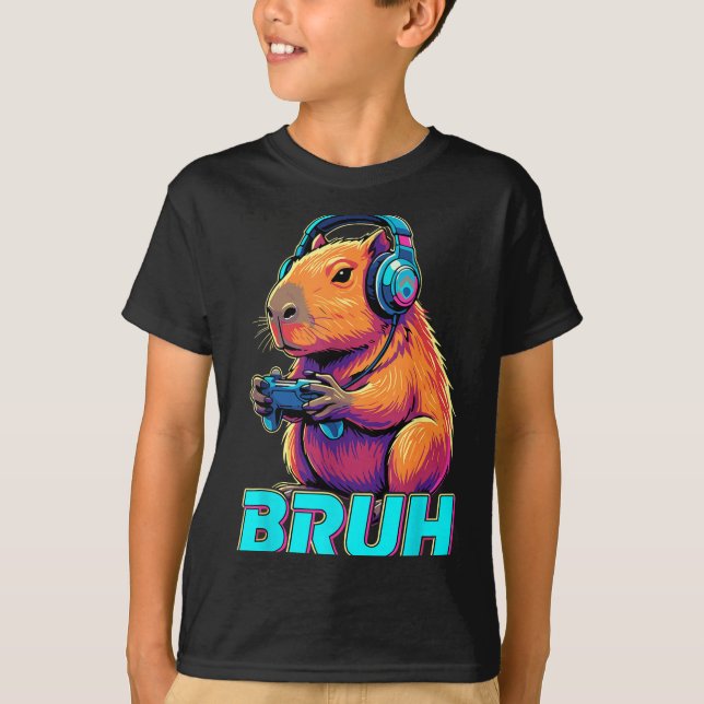 Bruh Capybara Funny Video Games Capybaras  T-Shirt (Vorderseite)