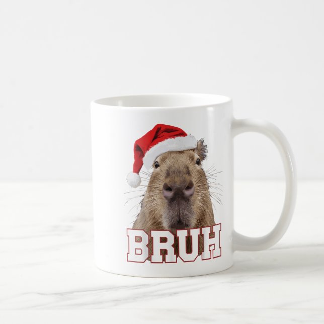 Bruh Capybara Funny Weihnachtsmannmütze Weihnachts Kaffeetasse (Rechts)