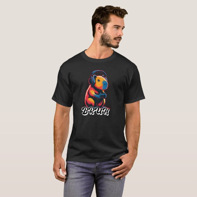 Bruh Capybara Video Game for Gamers T-Shirt (Vorne ganz)