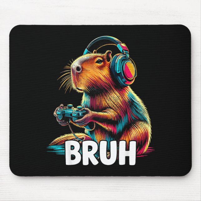 Bruh Capybaras Lustige Videospiele Capybara  Mousepad (Vorne)