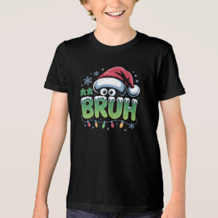 Bruh Christmas Funny Meme Weihnachtsmannmütze Boys Tri-Blend Shirt