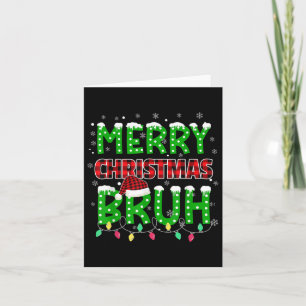 Bruh Christmas Red Kariert Teens Boys Kids Xmas Pa Karte