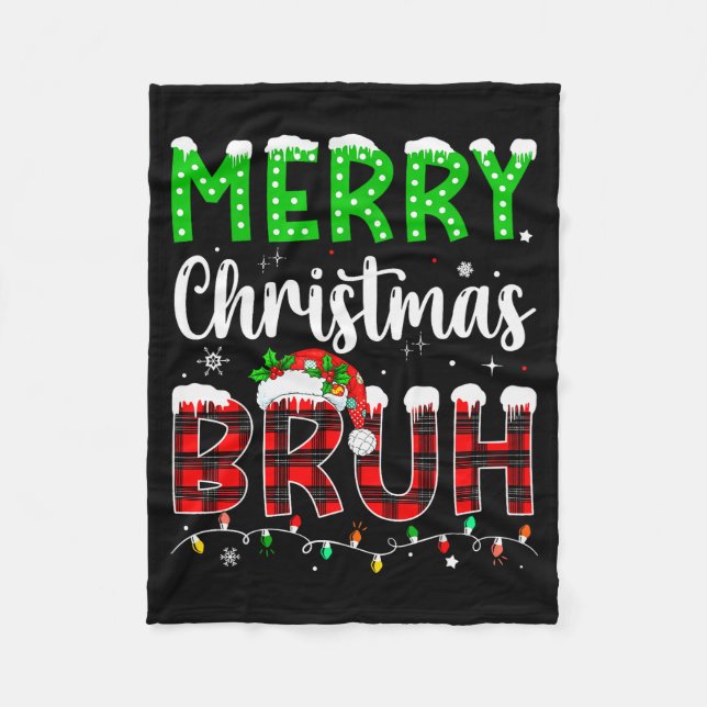 Bruh Christmas Red Plaid Teens Boys Kids Xmas Paja Fleecedecke (Vorderseite)