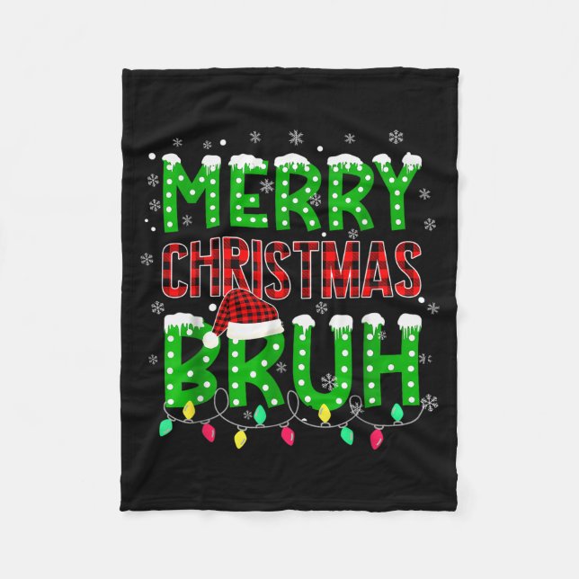 Bruh Christmas Red Plaid Teens Boys Kids Xmas Paja Fleecedecke (Vorderseite)