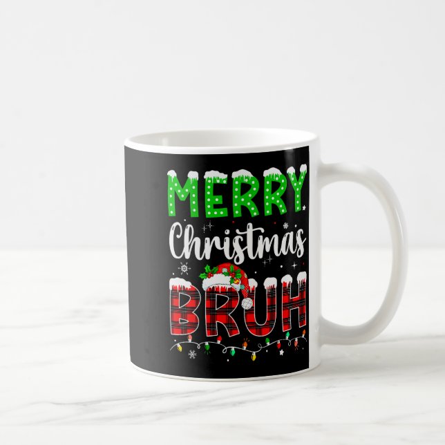 Bruh Christmas Red Plaid Teens Boys Kids Xmas Paja Kaffeetasse (Rechts)