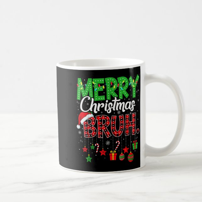 Bruh Christmas Red Plaid Teens Boys Kids Xmas Paja Kaffeetasse (Rechts)