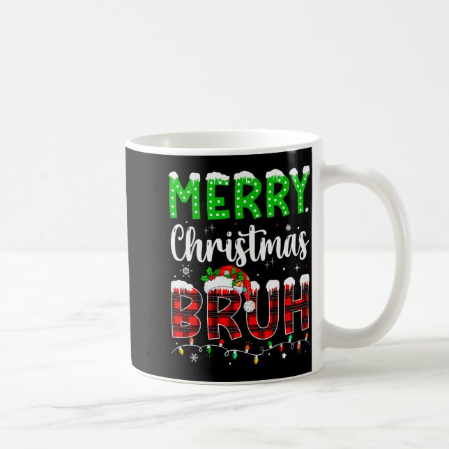 Bruh Christmas Red Plaid Teens Boys Kids Xmas Paja Kaffeetasse (Rechts)