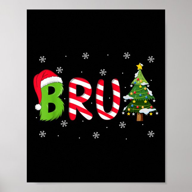 Bruh Christmas Saying Bro Funny Men Boys Bruh Meme Poster (Vorne)