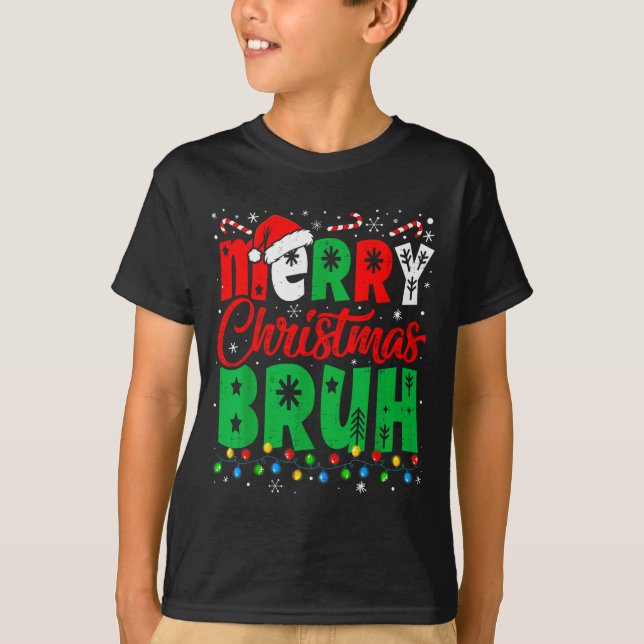 Bruh Christmas Shirt Kids Xmas Men Teen Boys Funny (Vorderseite)