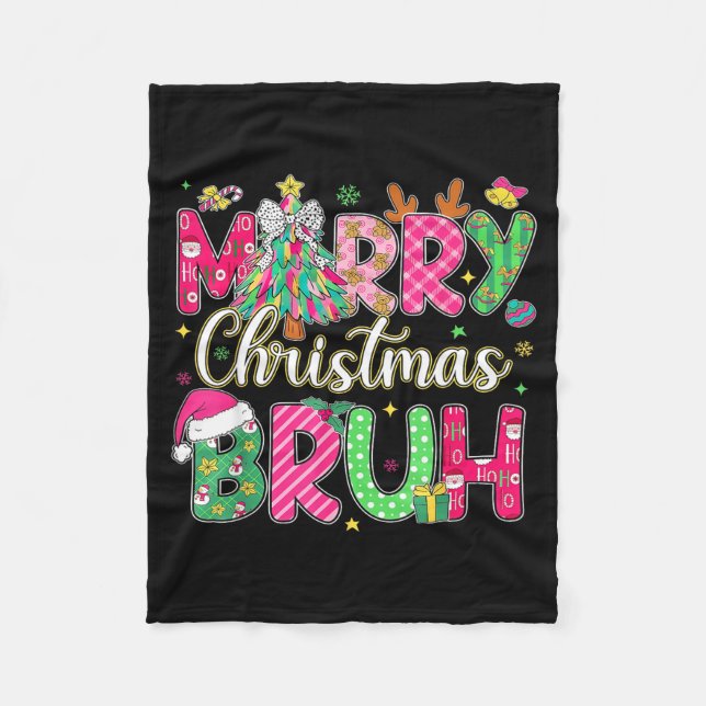 Bruh Christmas Shirt Kids Xmas Men Teen Boys Funny Fleecedecke (Vorderseite)
